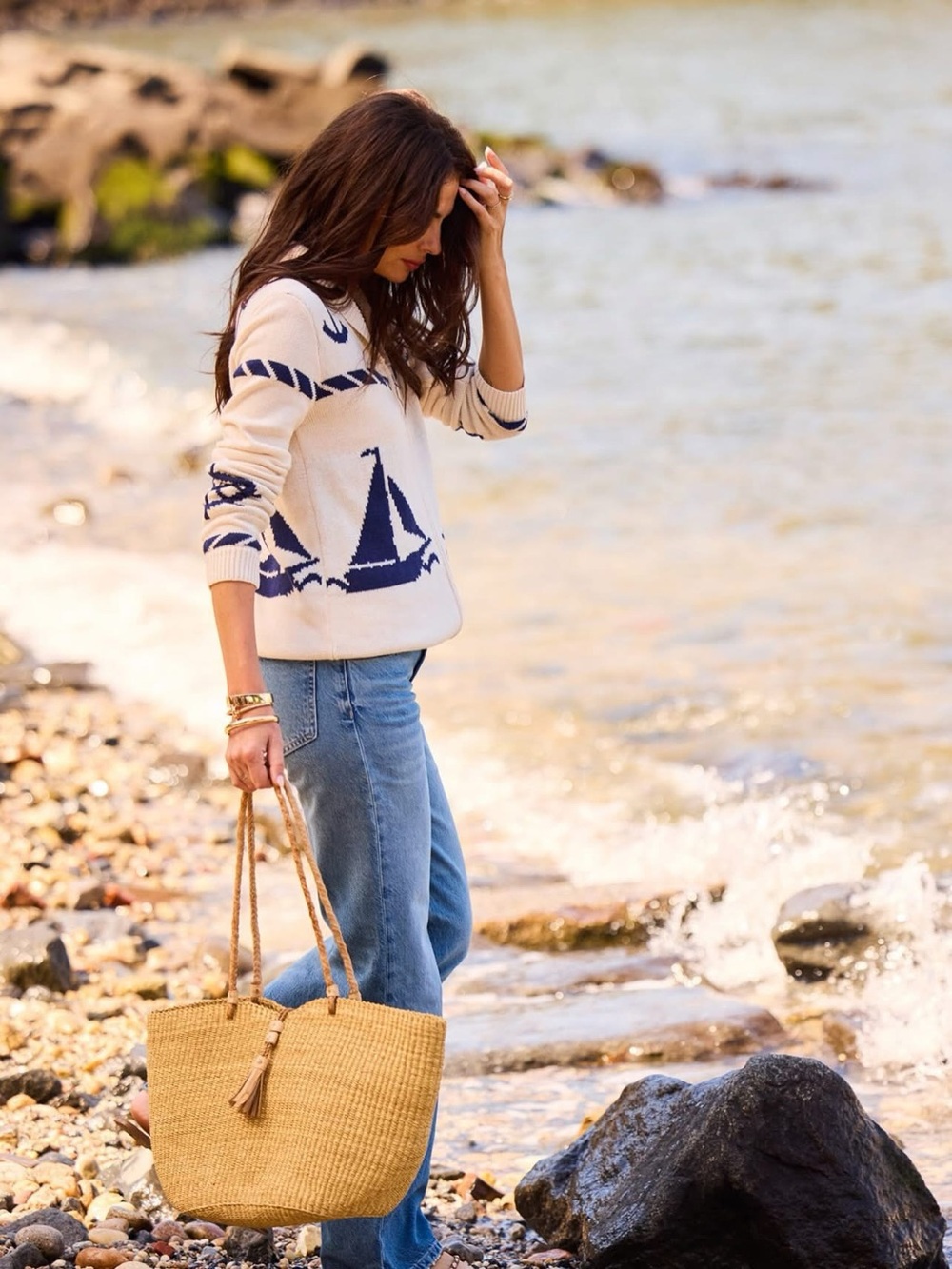 NWT Heartloom Trixie Anchor Boat Print Novelty Cardigan Beach Coastal Nautical - Picture 3 of 7